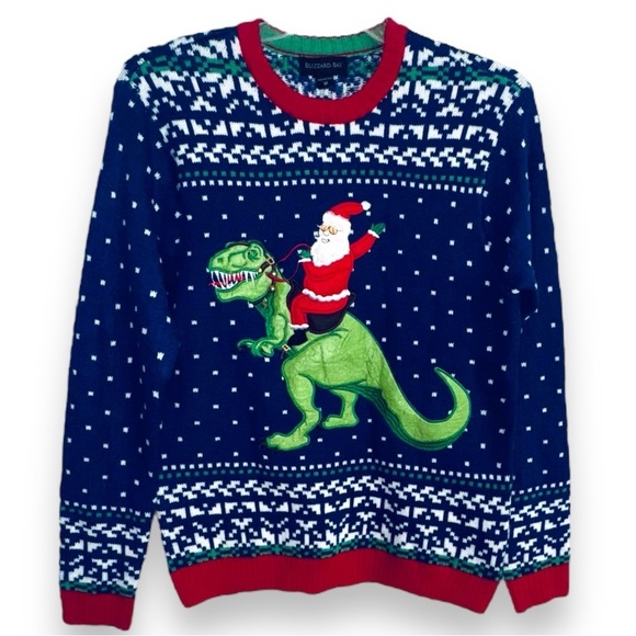 Blizzard Bay Other - Blizzard Bay Men's Size M Christmas Dinosaur & Santa Sweater
